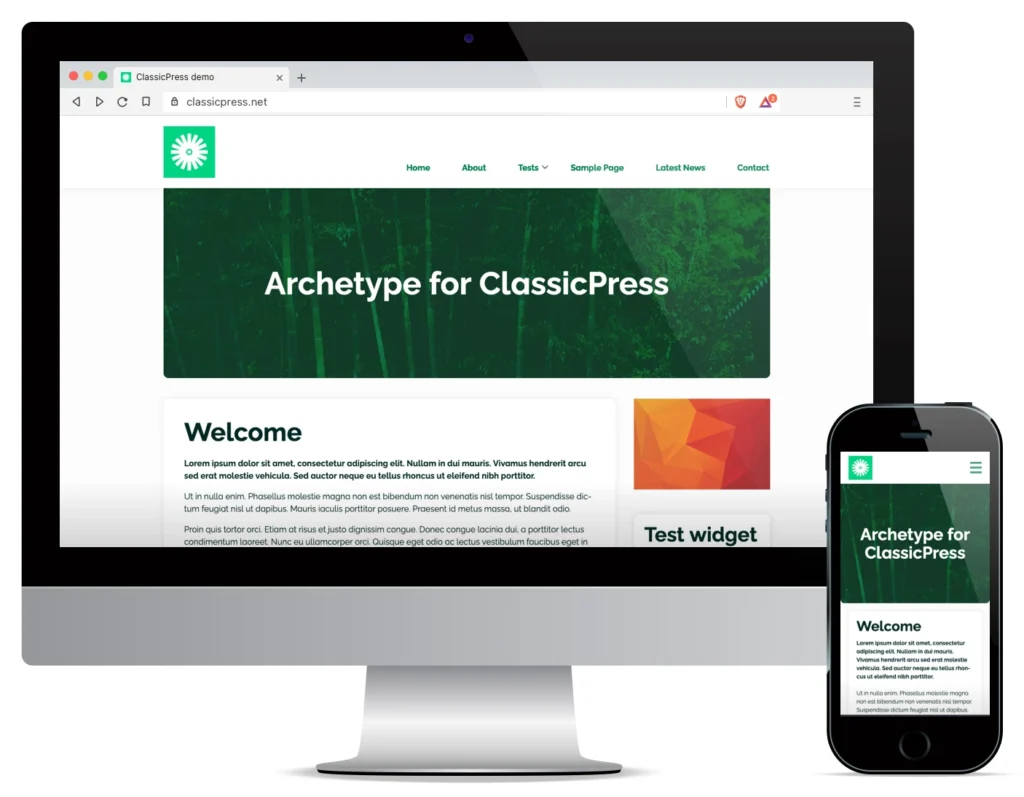 Archetype for classicpress screenshot