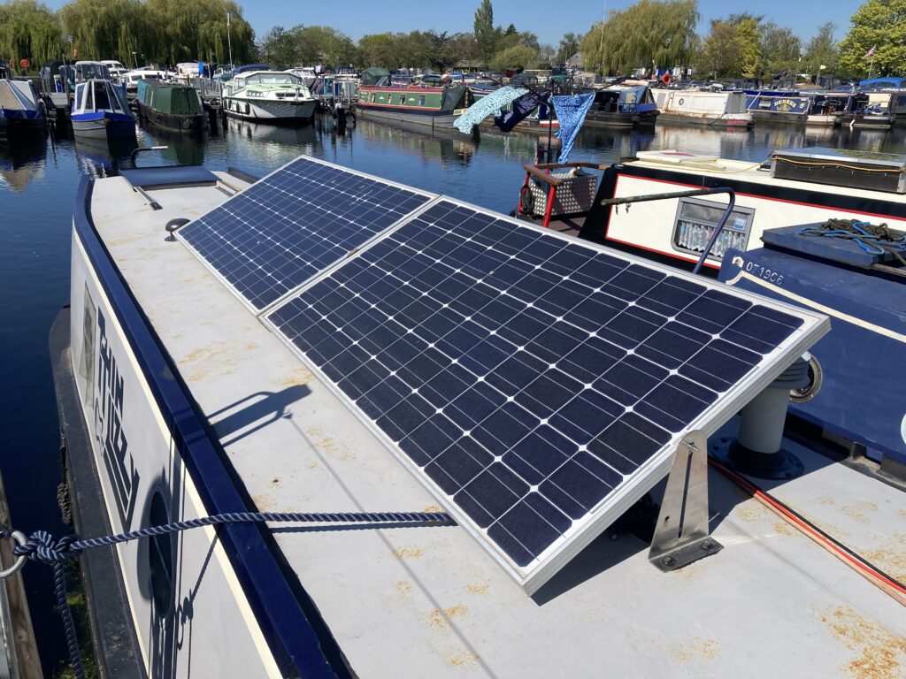 solar panels on narrowboat roof